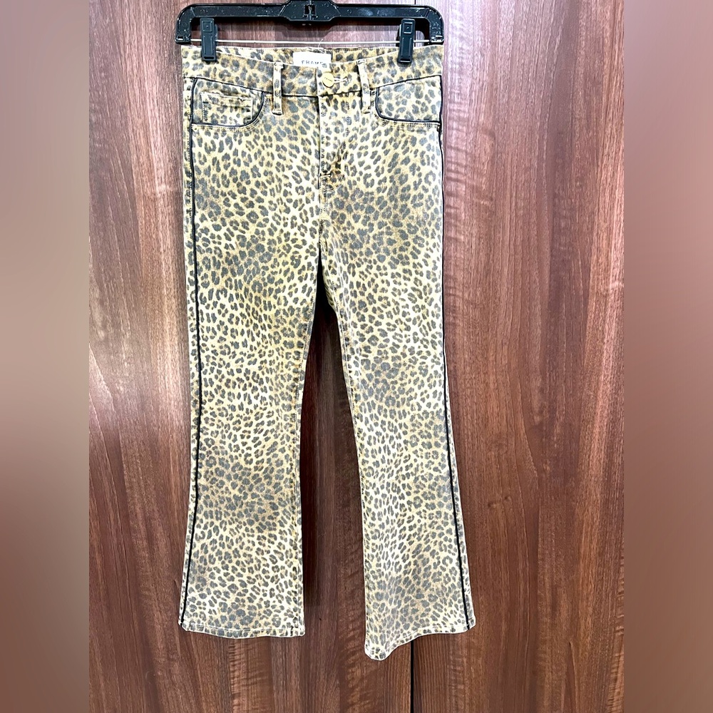 Frame Cheetah print mini  boot with black leather trim